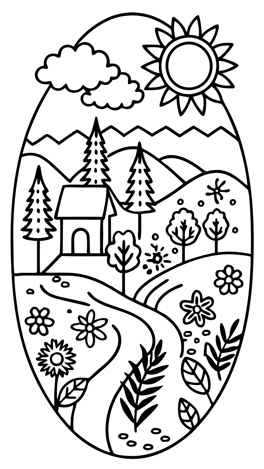 coloring page landscape